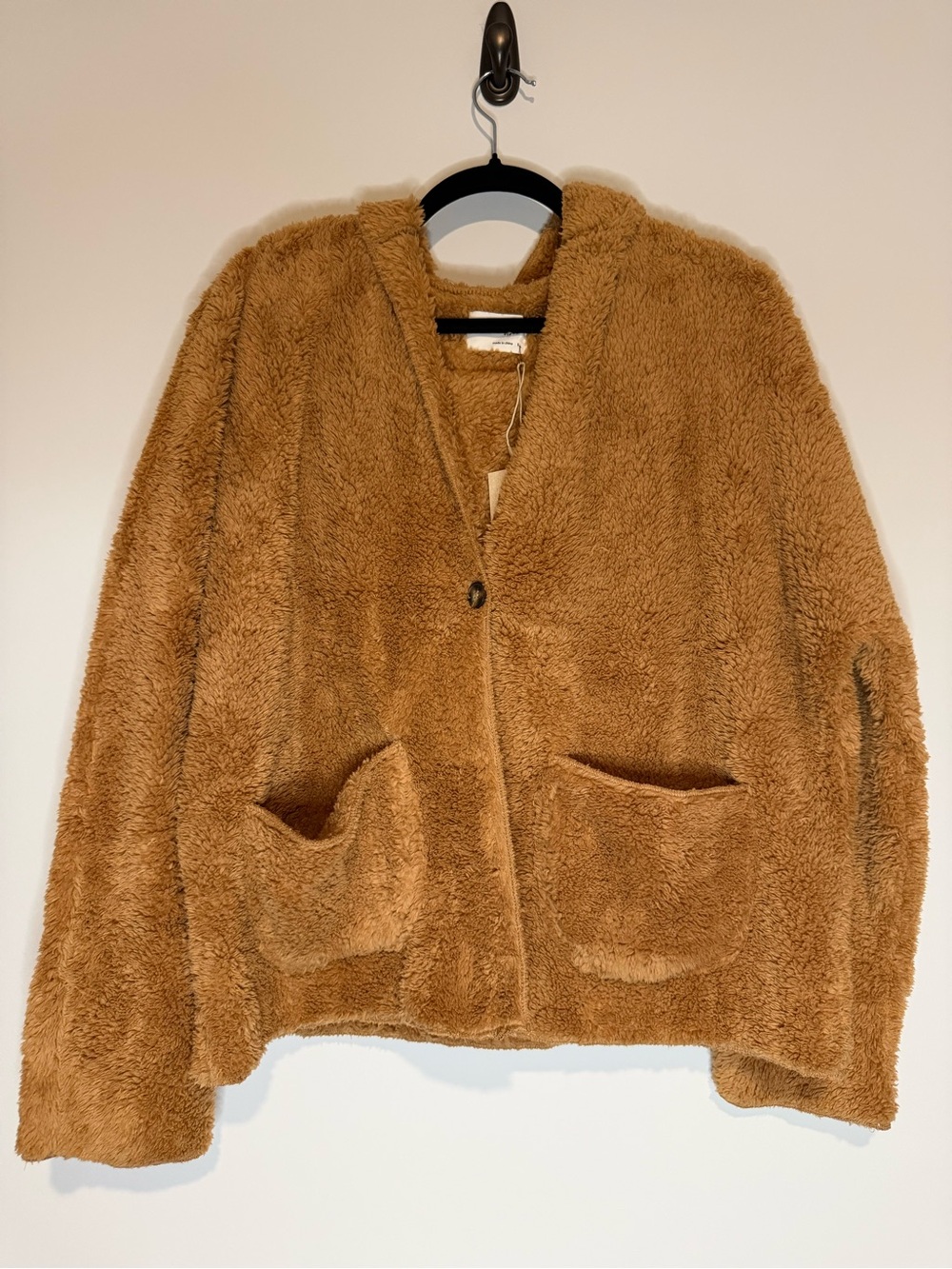 Active USA Women’s Cozy Teddy Faux-Fur Jacket - Tan